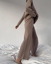 Load image into Gallery viewer, Knitted solid color loose casual suit