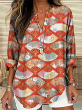 Load image into Gallery viewer, Vintage Japanese Art Fan Printed Casual Shirt