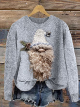 Load image into Gallery viewer, Christmas Gnome Crochet Art Cozy Knit Sweater