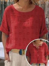 Load image into Gallery viewer, Women's Vintage Floral Pattern Art Print Front And Back Wear Short Sleeve Cotton Shirt