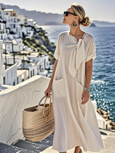 Load image into Gallery viewer, Women'S Solid Color Loose Cotton And Linen Pocket Dress