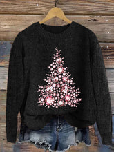 Load image into Gallery viewer, Christmas Tree Glitter Rhinestone Art Cozy Knit Sweater