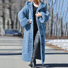 Load image into Gallery viewer, Wearshes Chunky Knit Long Hooded Cardigan