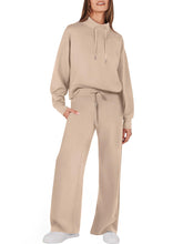 Load image into Gallery viewer, 2023 Fall Drawstring Sweatshirt Wide Leg Sweatpant Lounge Set Tracksuit