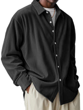 Load image into Gallery viewer, Men's Fashionable Corduroy Pit Fabric Long Sleeve Lapel Shirt