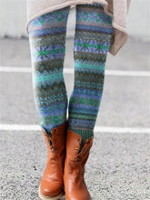 Load image into Gallery viewer, Retro Christmas Pattern Knitted Print Leggings