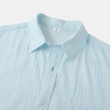 Load image into Gallery viewer, Men's Cotton And Linen High Quality Striped Pocket Short Sleeve Shirt
