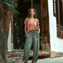 Load image into Gallery viewer, Women's Linen Bohemian Style Wide-leg Trousers Pants