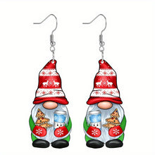Load image into Gallery viewer, Women's Elk Horn Dwarf Bearded Acrylic Christmas Earrings