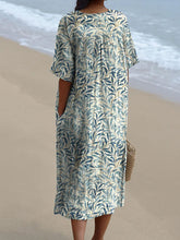 Load image into Gallery viewer, Women's Vintage Floral Art Print Casual Flowy Dress