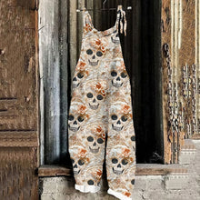 Load image into Gallery viewer, Halloween Skull Print Loose Jumpsuit