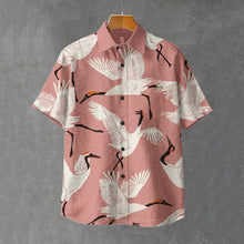 Load image into Gallery viewer, Men's Red-crowned Crane Japanese Art Print Short Sleeve Shirt