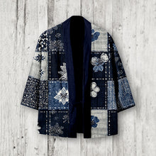Load image into Gallery viewer, Vintage Japanese Art Patchwork Linen Kimono Cardigan