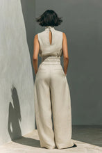 Load image into Gallery viewer, Women's Minimalist Cotton And Linen Blend Sleeveless Blouse And Wide-leg Pants Set