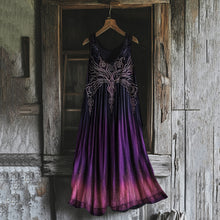 Load image into Gallery viewer, Women's Vintage Viking Tree Of Life Printed Cotton And Linen Dress