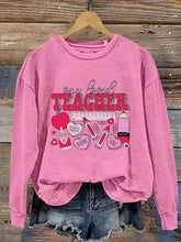 Load image into Gallery viewer, Valentine's Teacher Cute Teacher Print Casual Sweatshirt