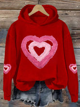 Load image into Gallery viewer, Women's Valentine's Day Printed Long Sleeve Hooded Sweatshirt