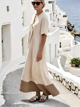 Load image into Gallery viewer, Women'S Loose Knot Neck Stitching Contrast Color Dress