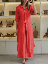 Load image into Gallery viewer, Women Summer Casual Linen Long Two-piece Set Pant Suits