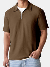 Load image into Gallery viewer, Men's Summer Solid Color Waffle Comfort Short Sleeve Polo Shirt