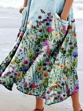 Load image into Gallery viewer, Women's Floral Art Print Pocket Casual Resort Comfort Maxi Dress