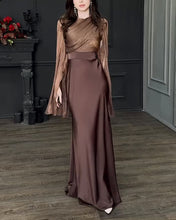 Load image into Gallery viewer, Elegant Split Sleeve Top &amp; Skirt Two-Piece Set