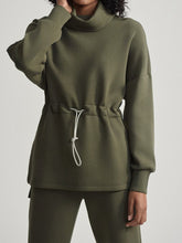 Load image into Gallery viewer, Turtleneck Drawstring Waist Slit Casual Suit
