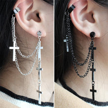 Load image into Gallery viewer, Cross Tassel Earrings