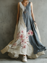 Load image into Gallery viewer, Women's Retro Japanese Sakura Splicing Sleeveless Dress
