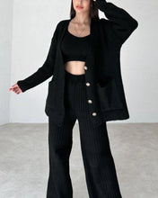 Load image into Gallery viewer, Long Knitted Three-Piece Set