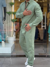 Load image into Gallery viewer, Men's Cotton Shirt and Pants Two-pieces Set