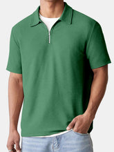 Load image into Gallery viewer, Men's Summer Solid Color Waffle Comfort Short Sleeve Polo Shirt