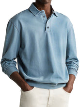 Load image into Gallery viewer, Men's Retro Distressed Comfortable Long Sleeve Lapel Polo Shirt