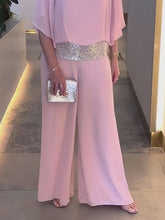 Load image into Gallery viewer, Plus Size Pink Sequin Spinning Tunic Suit