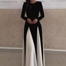 Load image into Gallery viewer, Chic Contrast Color Long Sleeve Elegant Dress