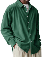 Load image into Gallery viewer, Men's Fashionable Corduroy Pit Fabric Long Sleeve Lapel Shirt