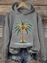 Load image into Gallery viewer, Women&#39;s Christmas Palm Tree Printed Casual Hoodie