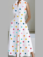 Load image into Gallery viewer, Women&#39;s Fashionable Polka Dot V-neck Button Fishtail Skirt