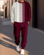 Load image into Gallery viewer, Men&#39;s Textured Jacquard Round Neck Casual Sports Set  006