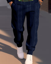 Load image into Gallery viewer, Men&#39;s Textured Jacquard Round Neck Casual Sports Set  008