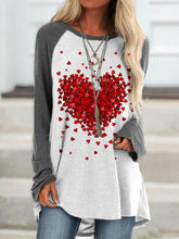 Load image into Gallery viewer, Women's Love-Heart Print Casual Long Sleeve T-Shirt