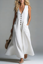 Load image into Gallery viewer, Pocket V-neck Solid Color Casual Dress