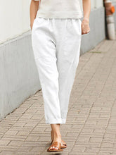 Load image into Gallery viewer, Women's Cotton Linen Solid Color Loose Pocket Harem Pants