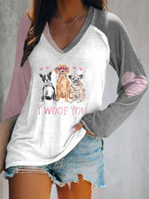 Load image into Gallery viewer, Ladies Valentine'S Day Casual Printed V-Neck T-Shirt