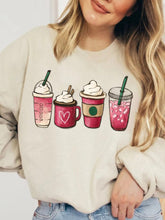 Load image into Gallery viewer, Women's Valentine Coffee Heart Sweatshirt