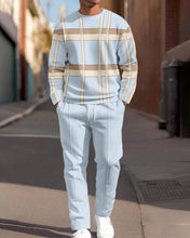 Load image into Gallery viewer, Men&#39;s Colorblock Round Neck Casual Sports Set