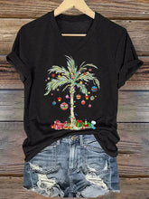 Load image into Gallery viewer, Women's Christmas Palm Tree Print T-Shirt