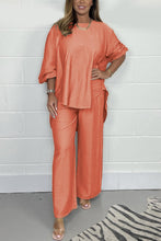 Load image into Gallery viewer, Satin crew neck casual suit