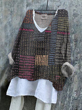 Load image into Gallery viewer, Women's Japanese Style Stitch Art Pattern Vintage Linen Shirt