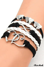 Load image into Gallery viewer, Vintage Love Heart Black Multilayer Braided Bracelet